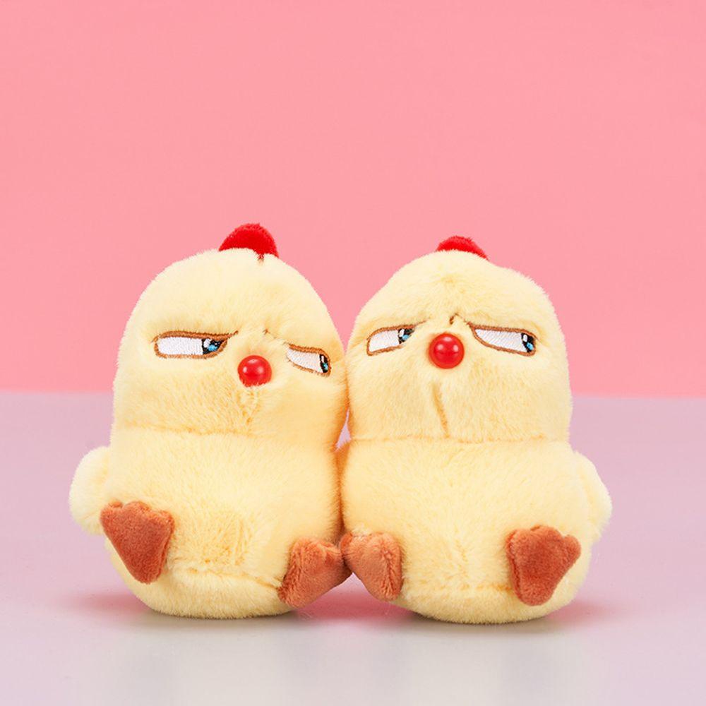 Móc Khóa Gà Nhồi Bông Màu Vàng Ngà Đáng Yêu
