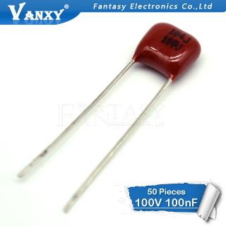 Set 20 Tụ Điện Polypropylene 100v104j Pitch 5mm 100nf 0.1uf 100v 104 Cbb
