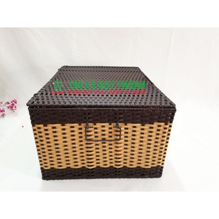 Giỏ đựng quần áo cao cấp, rương để quần áo, khay đựng quần áo BẰNG NHỰA  ĐAN MÂY