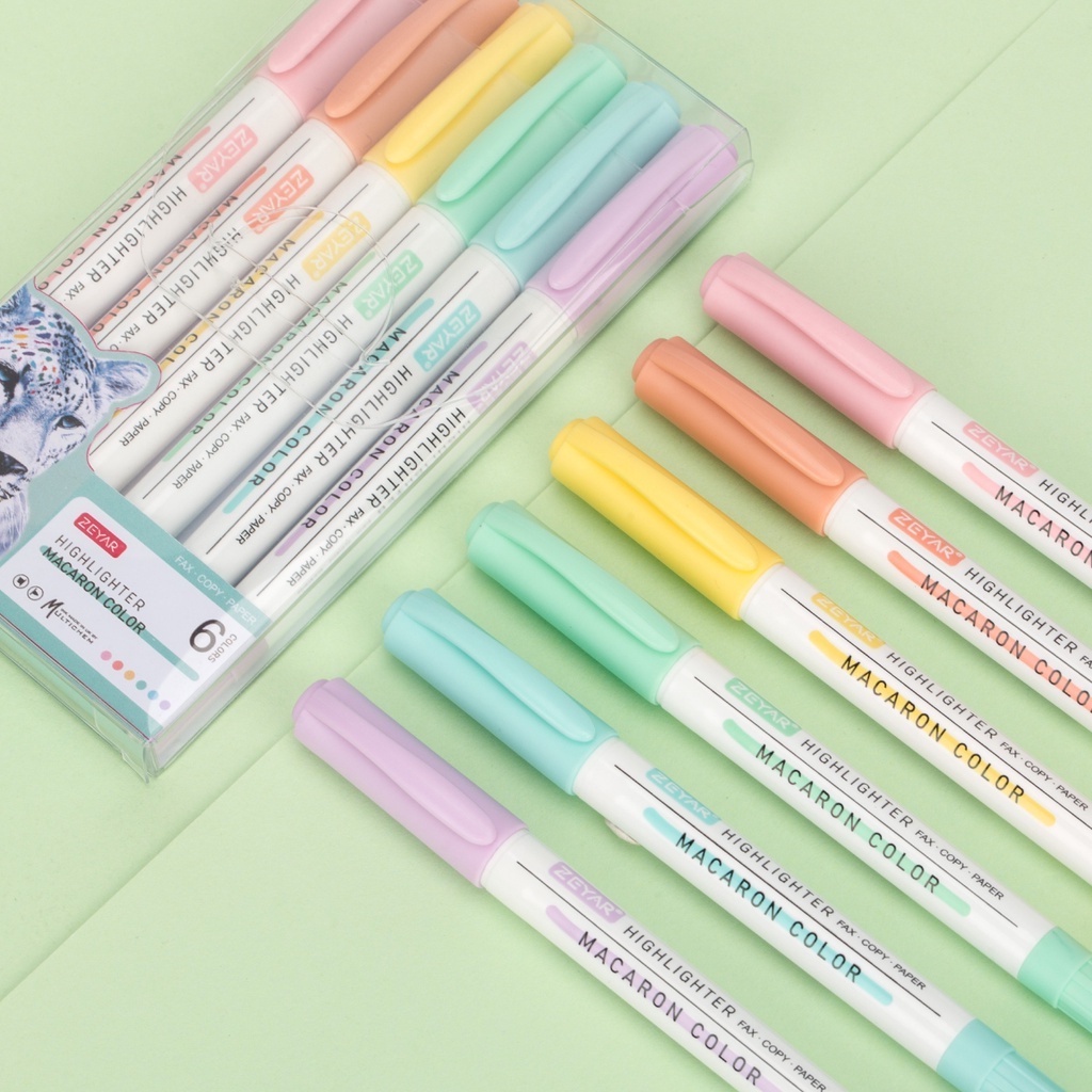 Set 6 bút đánh dấu hai đầu tiện dụng cho học sinh