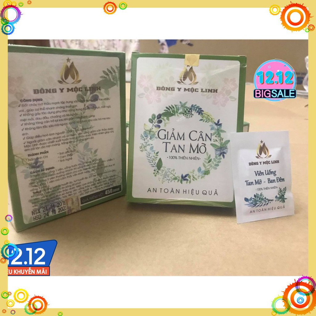 Giảm cân Đông y Mộc Linh + Tặng kèm 1 gói tan mỡ ban đêm detox