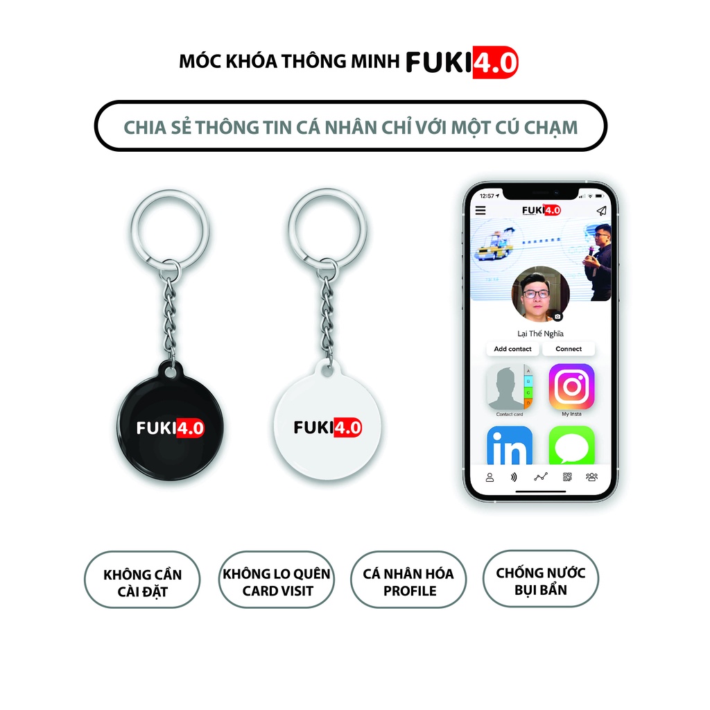 Móc khóa thông minh FUKI 4.0, Chia sẻ thông tin một chạm