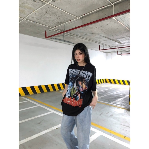 BLANK | Áo Thun JACKBOYS Tay Lỡ Unisex - Đen/Trắng Cổ Tròn