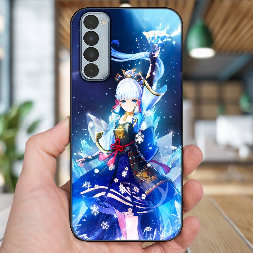 Ốp lưng Oppo Reno 4 Pro viền đen in hình Ayaka Genshin Impact