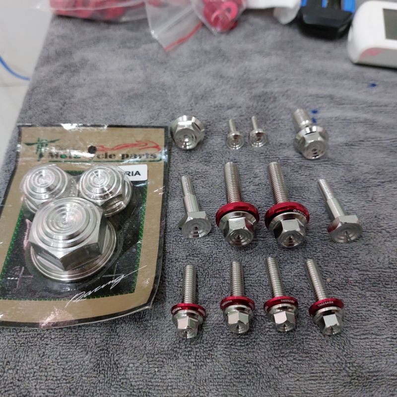 Combo ốc salaya gắn full dàn gidong xe satria/raider, Sonic tặng kèm lông đền đỏ cực đẹp.