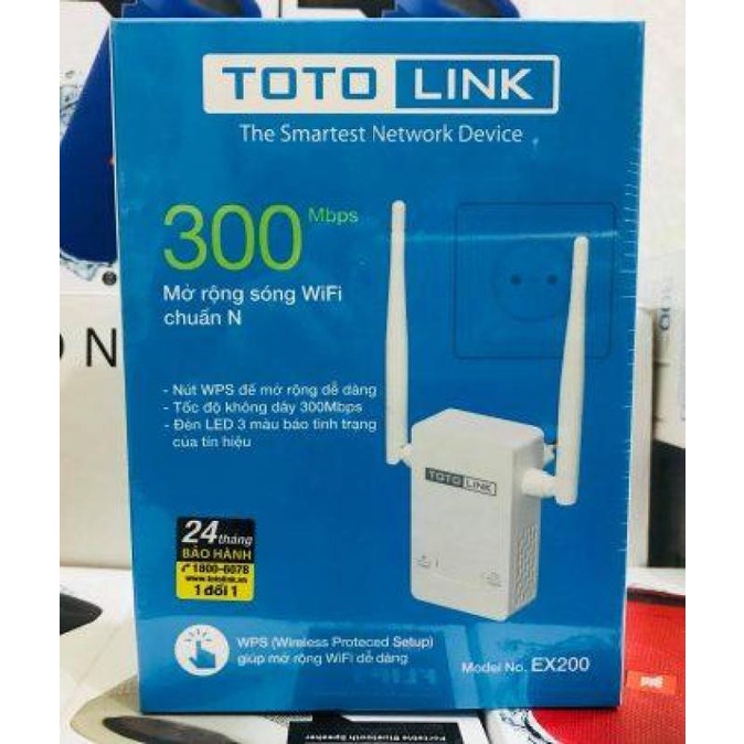 Bộ kích sóng wifi Totolink EX200 Tốc độ N300Mbps (Có Hướng Dẫn Cài Đặt Dễ Dàng )