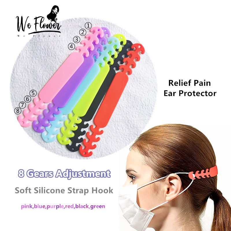 Móc treo khẩu trang WE FLOWER bằng silicone mềm có thể điều chỉnh tiện dụng