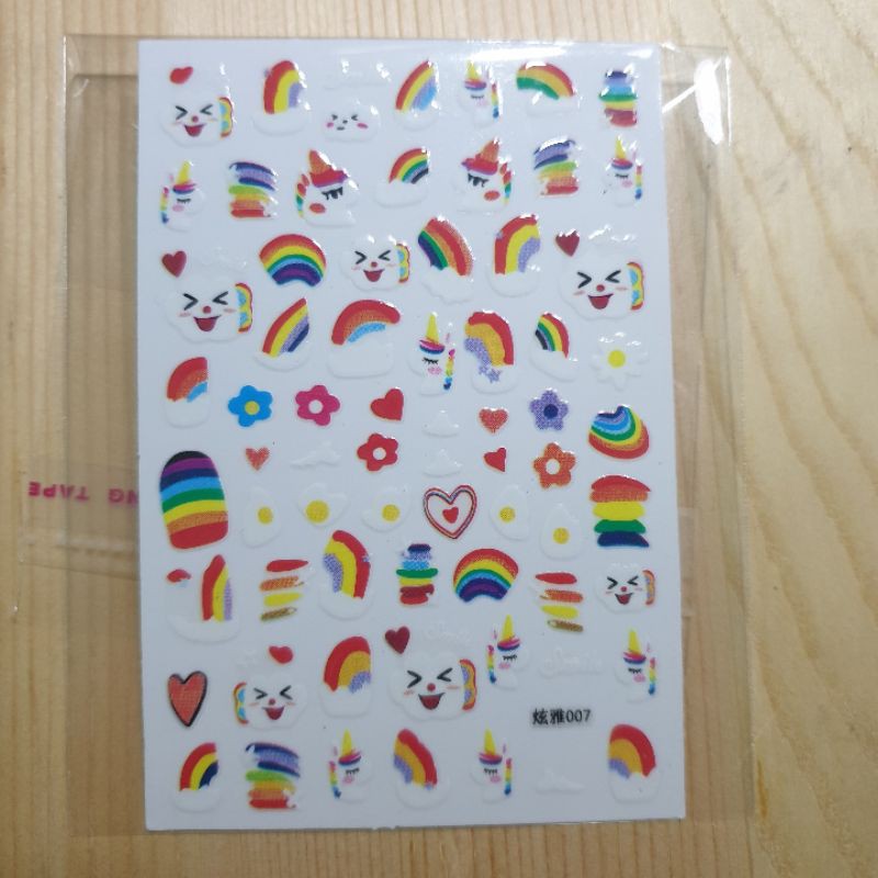 Sticker dán móng trang trí hình cầu vồng