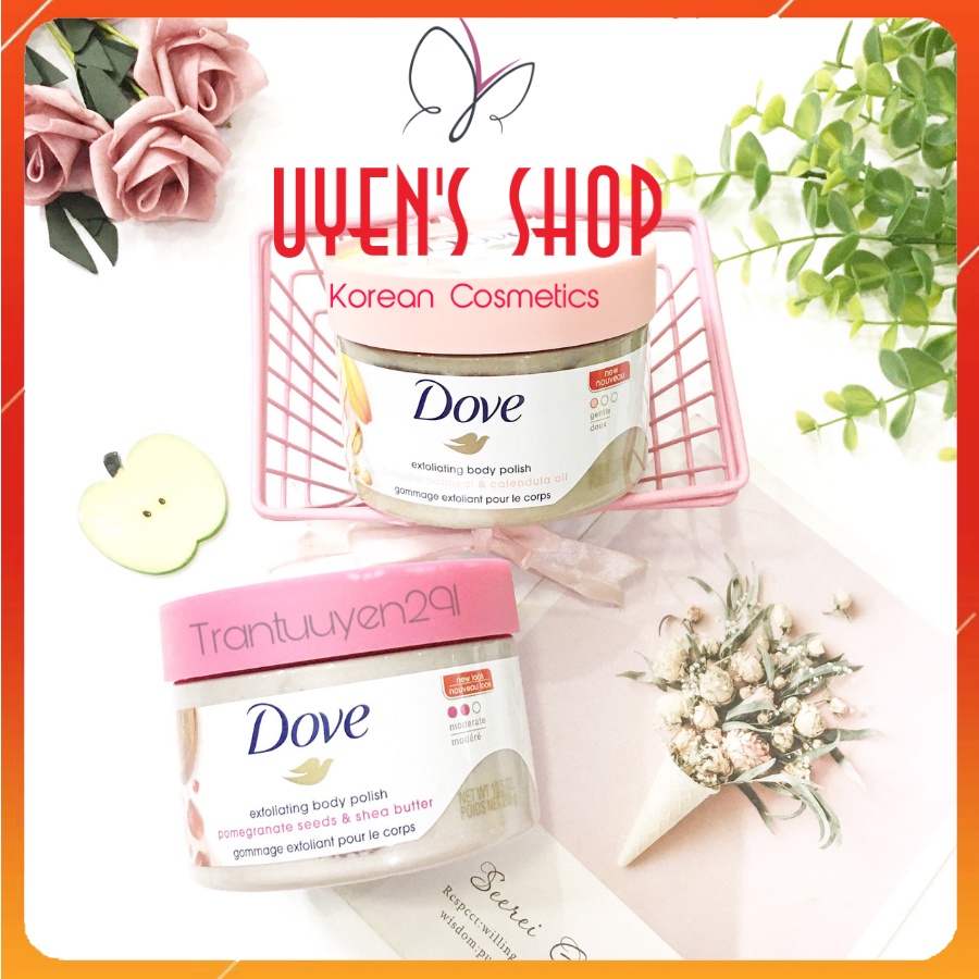 Kem tẩy tế bào chết toàn thân Dove_Exfoliating Body Polish 298gr / Creme Dusch Peeling 225ml