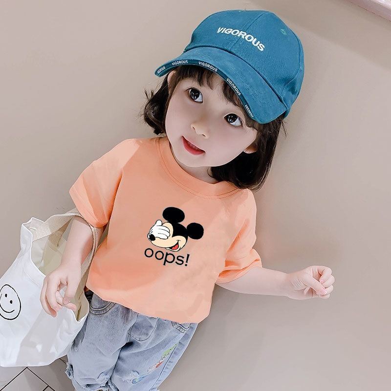 Áo thun tay ngắn in hoạt hình thời trang Hàn cho nữ