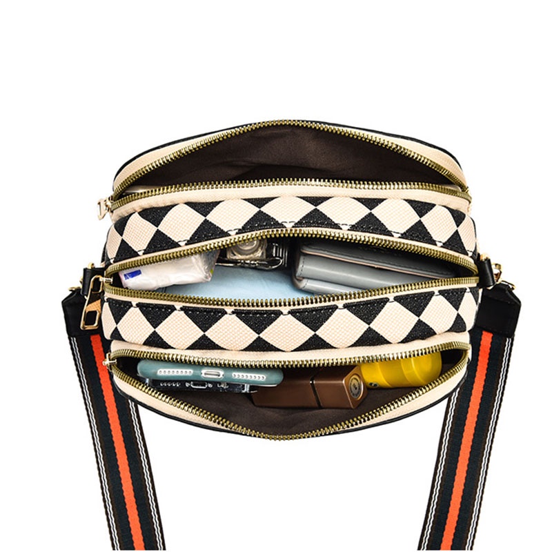 Túi Đeo Chéo Hình Vuông Cỡ Nhỏ Họa Tiết Sọc Caro Thời Trang Cho Nữ
