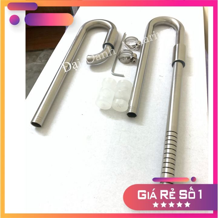 IN OUT INOX Đầu Xoay 360 Độ( Hàng INOX 304 Gia Công Tặng Kèm Kẹp Hít Kính ) - Cho Máy Lọc Thùng Bể Cá Cảnh, Bể Thủy Sinh