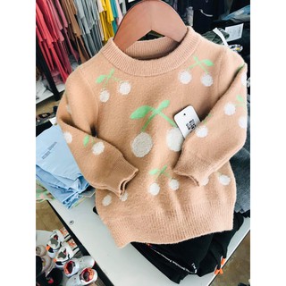 ÁO LEN CHO BÉ [ SIÊU ĐẸP ] ÁO LEN LÔNG THỎ MÀU BE CỰC TÂY CHO BÉ GÁI