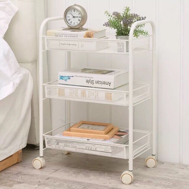 Kệ sắt 3 tầng bánh xe