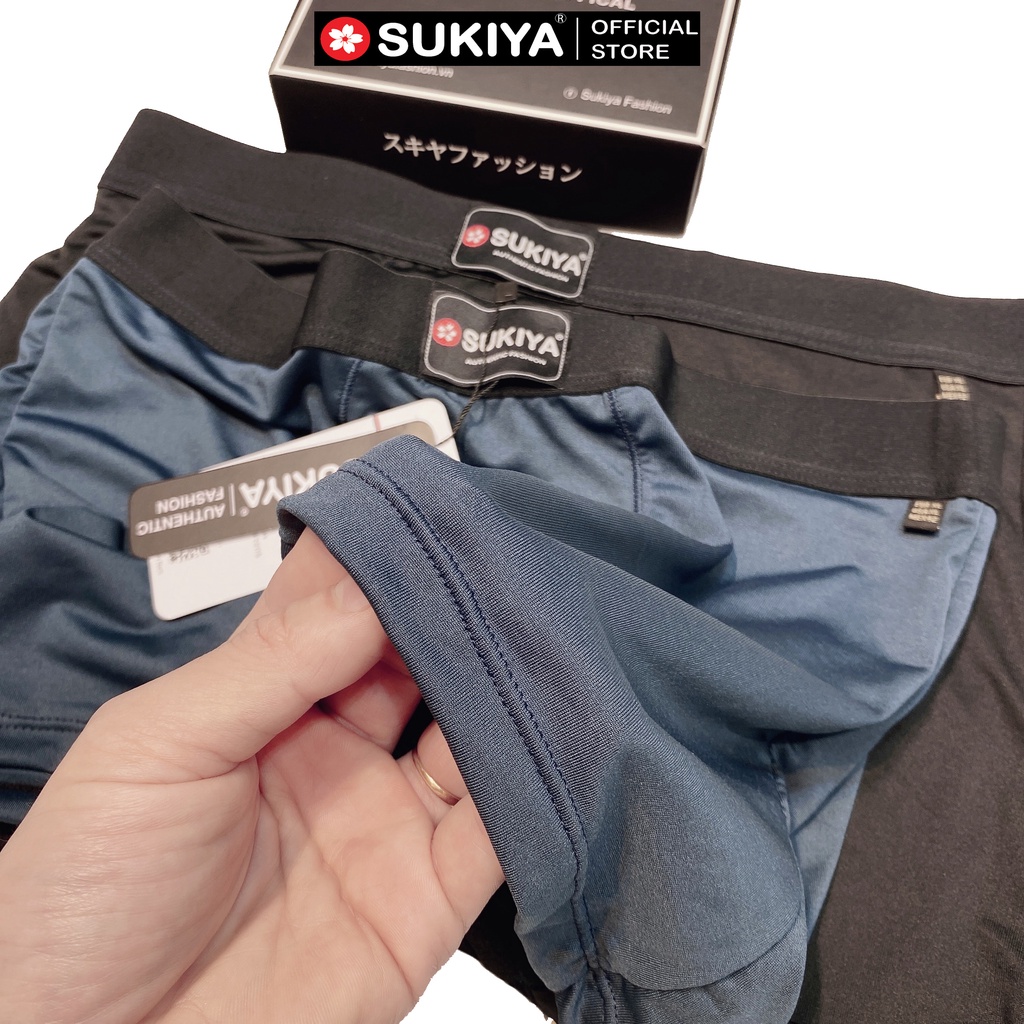 Quần Lót Nam Boxer Combo 3 Màu SUKIYA Japan Quality Chất vải Thun Lạnh Tự Nhiên 100% thoáng khí QL01