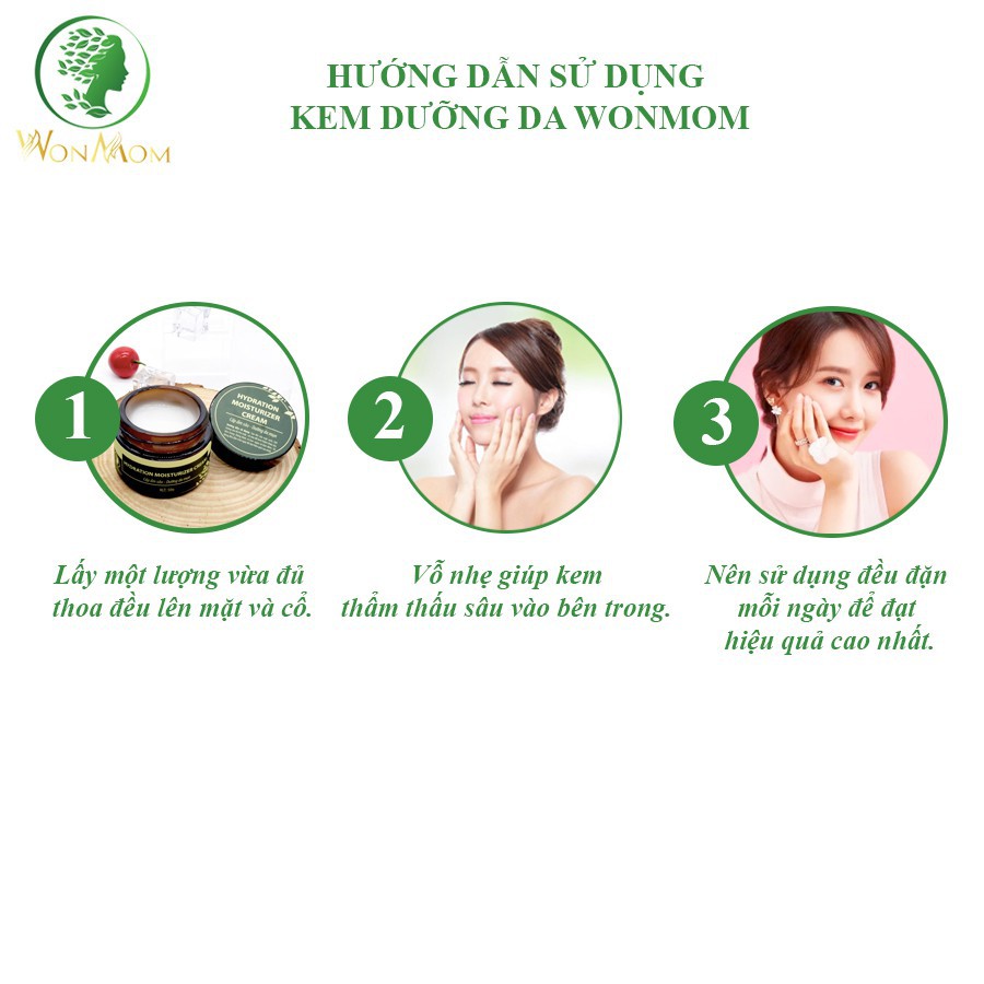 Kem cấp ẩm, dưỡng trắng da, giảm mụn cho mẹ bầu và sau sinh 50g - Wonmom