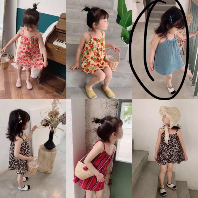 Ảnh Thật FREESHIP 99k_Váy đũi hai dây xinh xắn cho bé gái hàng QC Hàng Chuẩn