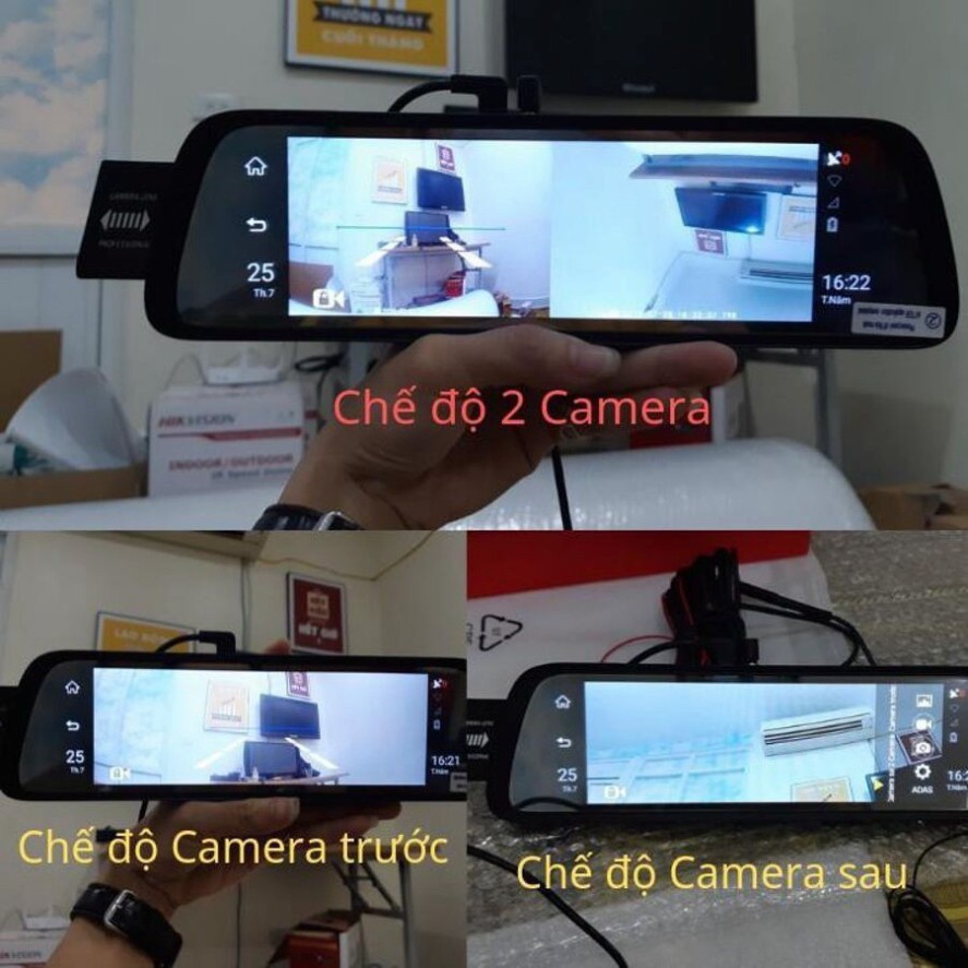 Camera hành trình gương Smartcam androi A86 màn hình 10 INCH IPS RAM 2G Kết nối xem từ xa trực tuyến siêu nét