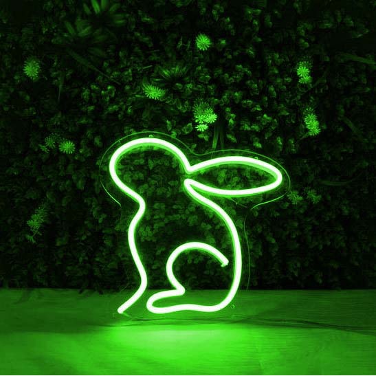Đèn led neon hình con thỏ | 22x22 cm | Đèn led neon theo yêu cầu trang trí decor quà tặng cực chất