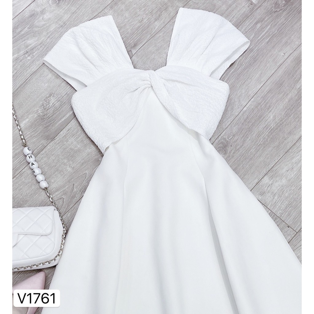 Váy xòe trắng thiết kế V1761  - QUEEN SHOP DOLCE VIVA COLLECTION(ảnh người mẫu+ảnh trải sàn do shop tự chụp)
