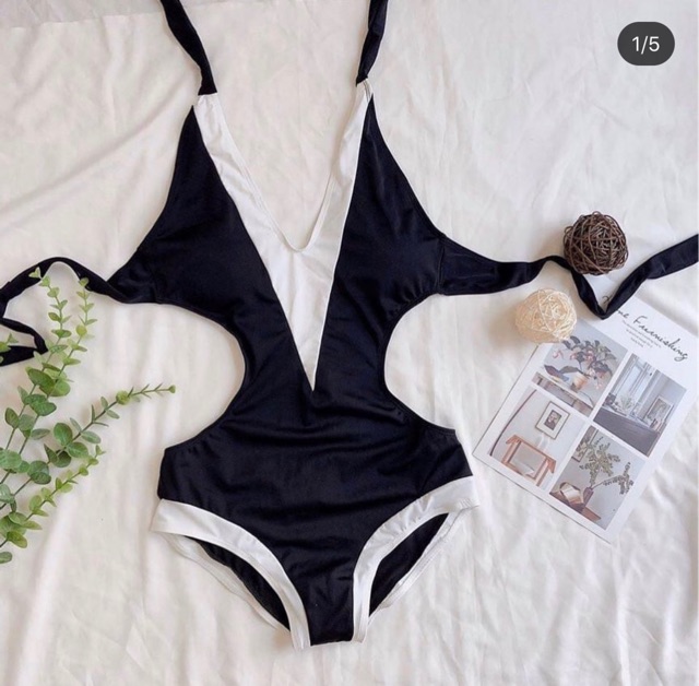 Bikini/ Đồ bơi 1 mảnh cổ V siêu sang chảnh kèm ảnh thật và feedback