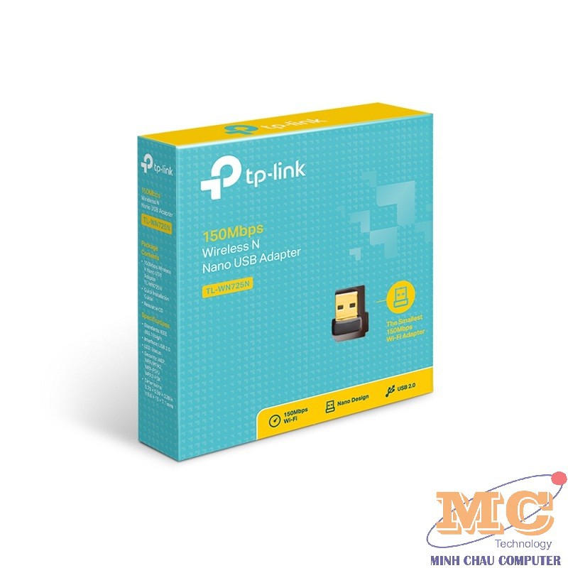 Card mạng TP-Link Wireless TL-WN725N USB chuẩn N 150Mb - Bảo hành chính hãng 24 tháng