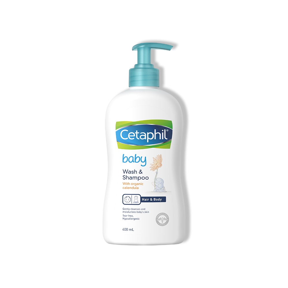 Sữa tắm gội dịu nhẹ cho bé Cetaphil Baby Wash &amp; Shampoo with Organic Calendula 400ml