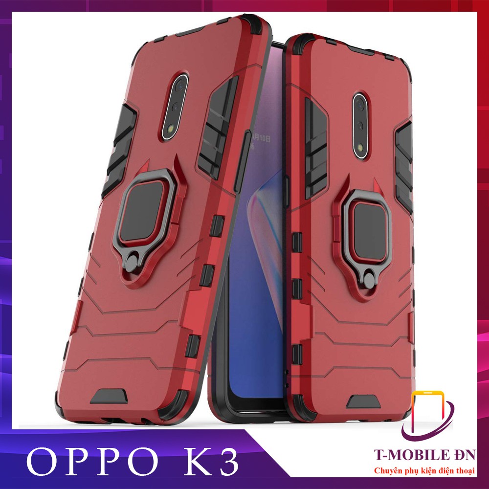 Ốp lưng Oppo K3 iron man chống sốc kèm nhẫn iring chống xem video bảo vệ camera