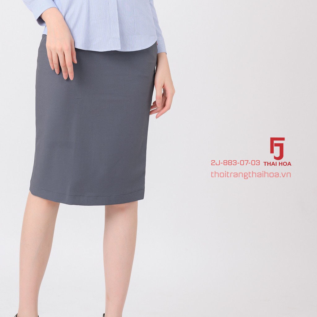 Chân váy dài Thái Hòa 2J-883-07-03 🌹 Chân váy công sở dài, màu xám, dáng ôm,Chất liệu vải nhẹ,độ bền màu cao | BigBuy360 - bigbuy360.vn