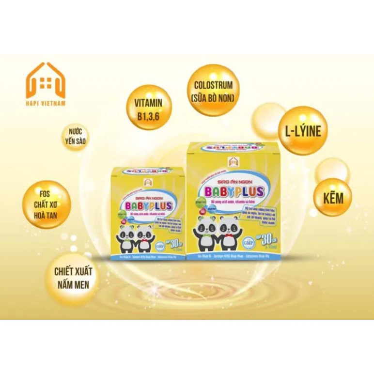 Siro Ăn Ngon BabyPlus Tăng Sức Đề Kháng Hỗ Trợ Tiêu Hóa Cung Cấp Dinh Dưỡng Giúp Bé Tăng Cân Giảm Táo Bón chính hãng