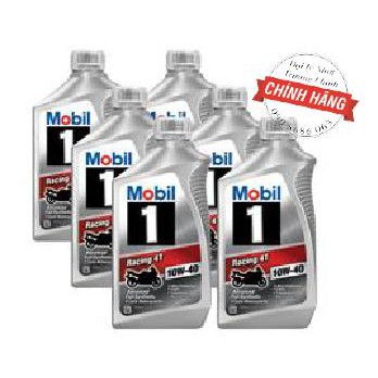 Nhớt Mobil 1 Racing 10W40 thùng 6 bình dành cho xe số , tay côn