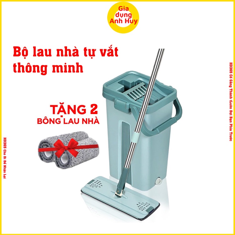 Bộ chổi lau nhà tự vắt cây lau tự vắt thông minh 360 độ tặng kèm 2 bông lau - GDAH | BigBuy360 - bigbuy360.vn