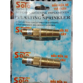 Đầu xịt rửa xe, tưới cây, đầu béc bằng đồng 16mm