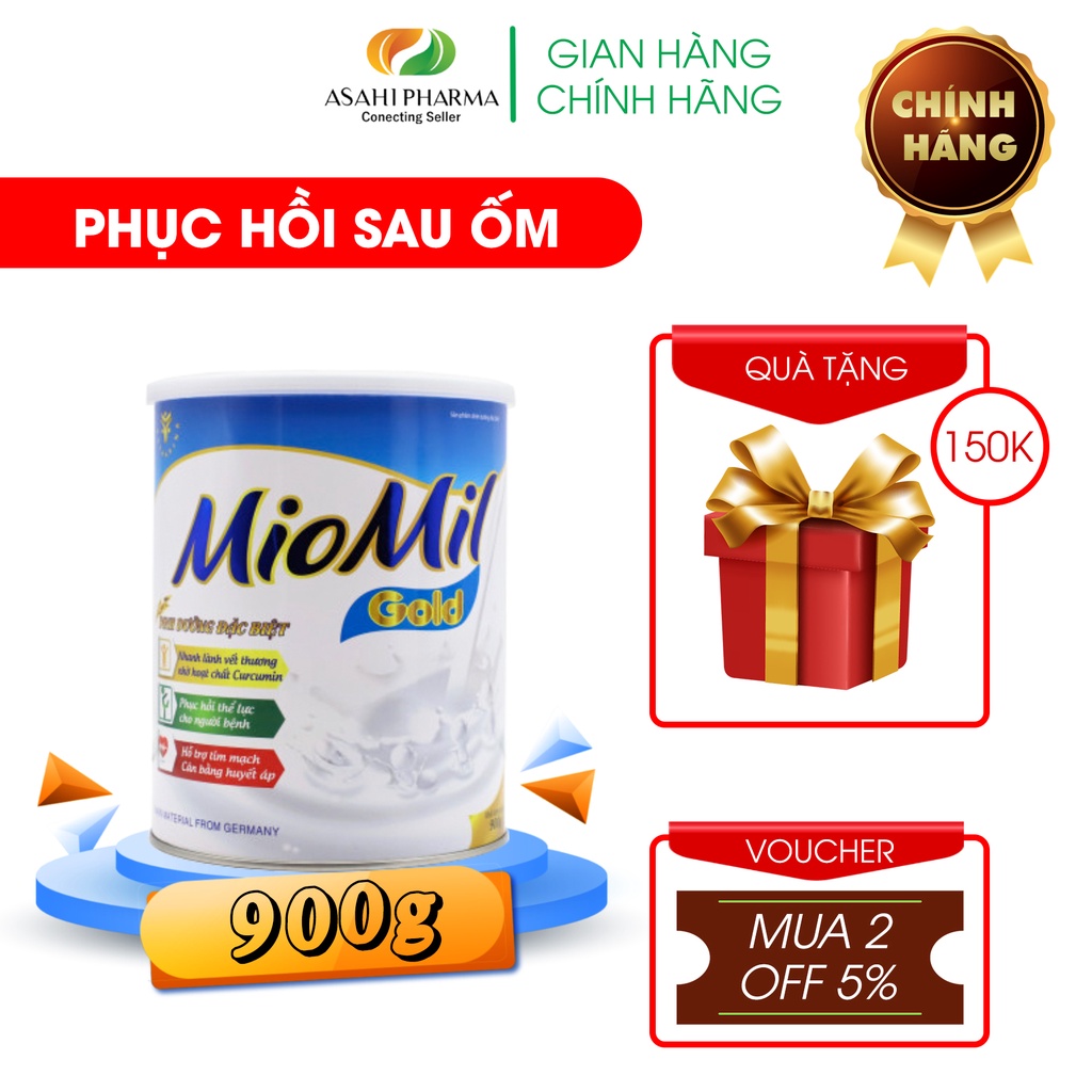 Sữa bột dinh dưỡng cho người sau ốm, sau mổ MIOMIL Gold 900g Giúp nhanh lành vết thương nhờ hoạt chất Curcumin