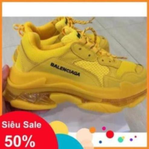 [GIÀY XỊN] [ĐẠ𝐈 𝐓𝐈Ê𝐂 𝐒𝐀𝐋𝐄] Giày Balenciaga triple s đế trong màu vàng 2020 Siêu Xịn New Cao Cấp *