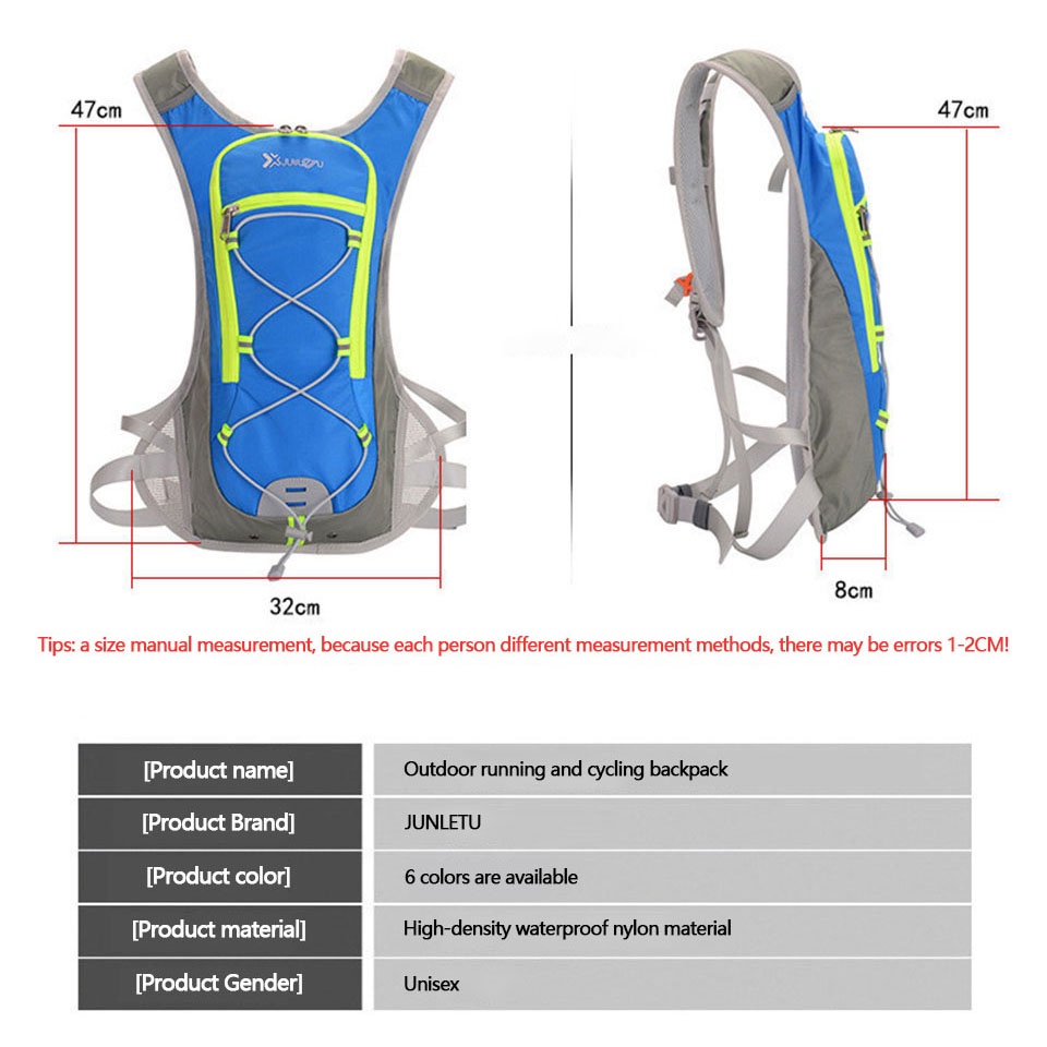 Balo Đựng Nước Dung Tích 2L Siêu Nhẹ Thoáng Khí Tiện Dụng Cho Hoạt Động Ngoài Trời