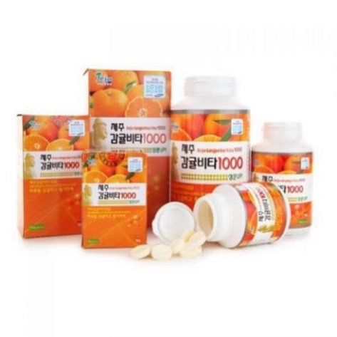 Viên ngậm bổ sung vitamin C, tăng cường đề kháng và hệ miễn dịch JeJu Tangerine Vita 1000 (hộp 278 viên) 500g [ Hàng Mới