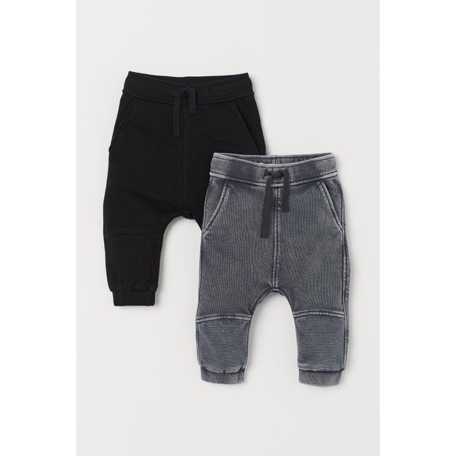 Set 2 quần nỉ jogger cho bé HM UK/JP/ES/CN size từ 6-9m đến 3-4y