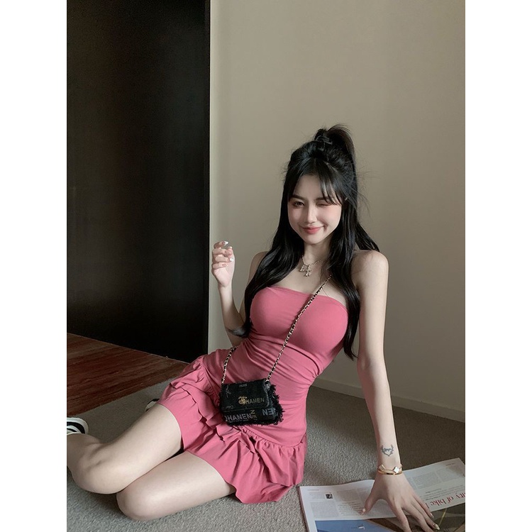 Đầm Hai Dây Xếp Ly Ôm Dáng Quyến Rũ Hợp Thời Trang
