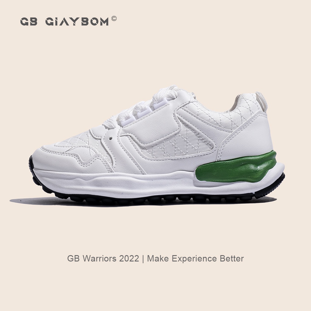 Giày Thể Thao Nữ Đế Cao Màu Trắng Đơn Giản giayBOM GB Warriors B1606