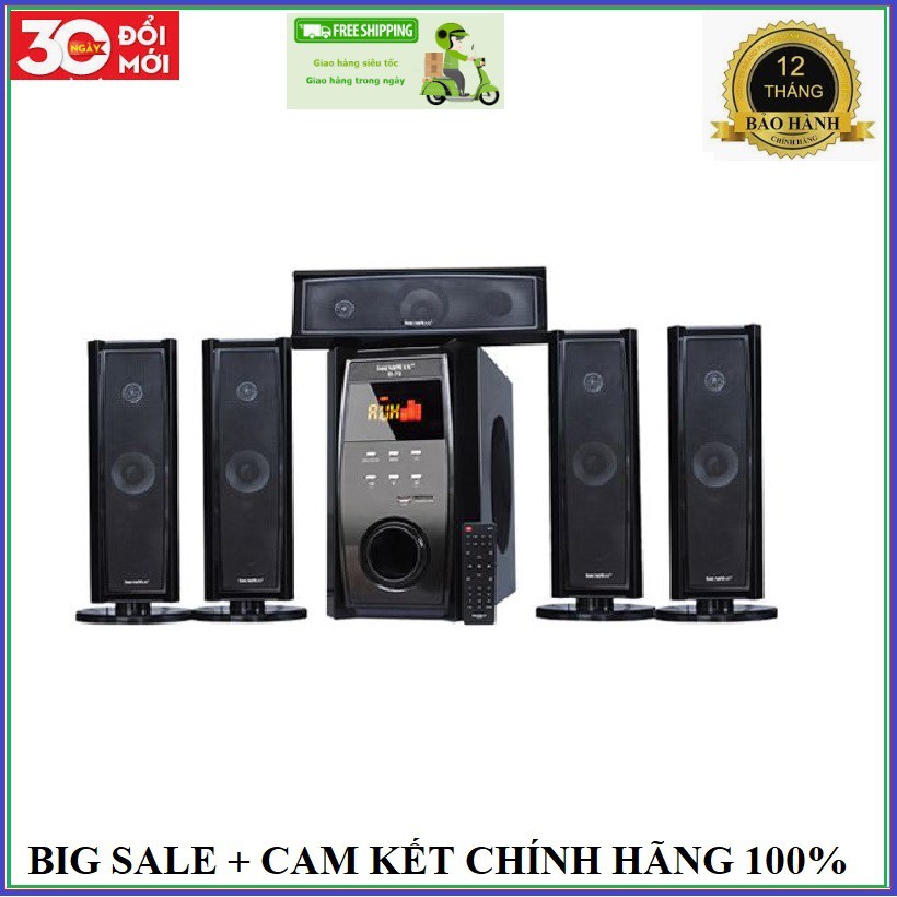 Loa SoundMax B70 - 5.1 Bluetooth 100W (USB, thẻ nhớ, remote, Optical, Coaxial)-Hàng Chính Hãng