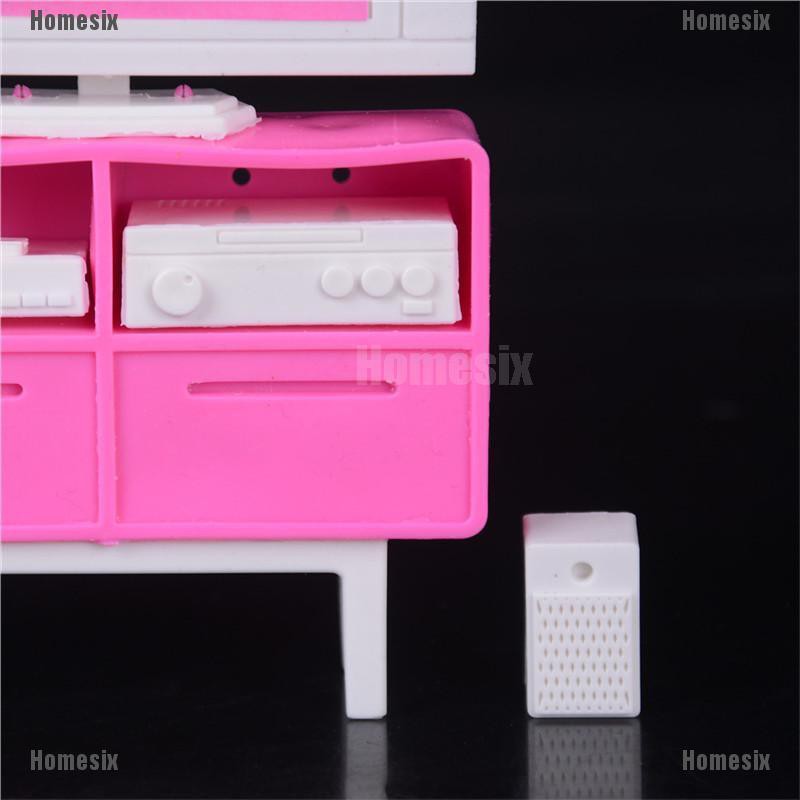 [HoMSI] 1 set Plastic Play TV Stand Cabinet For Doll's House Dollhouse SUU