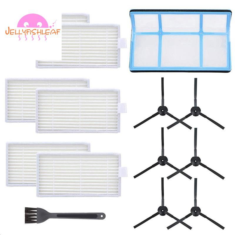 Vacuum Filter Kit Replacement for Robotic Vacuum Ilife V3 V3S V5 V5S,Pro Robot Vacuum Cleaner Filters and 6 Side Brushes and 1 Primary Filter and 1 Brush