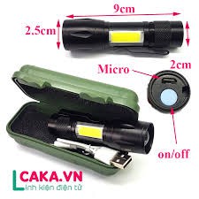 [full box ] Đèn pin siêu sáng bóng led xml t6 police bin mini cầm tay chống nước tự vệ chuyên dụn