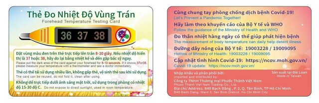 Thẻ đo nhiệt độ vùng trán