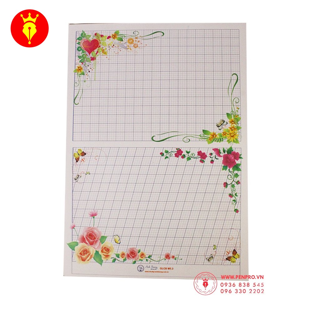 Giấy hoa các loại M5.1, M5.2, M5.3, M5.4 ( Mặt ô li )