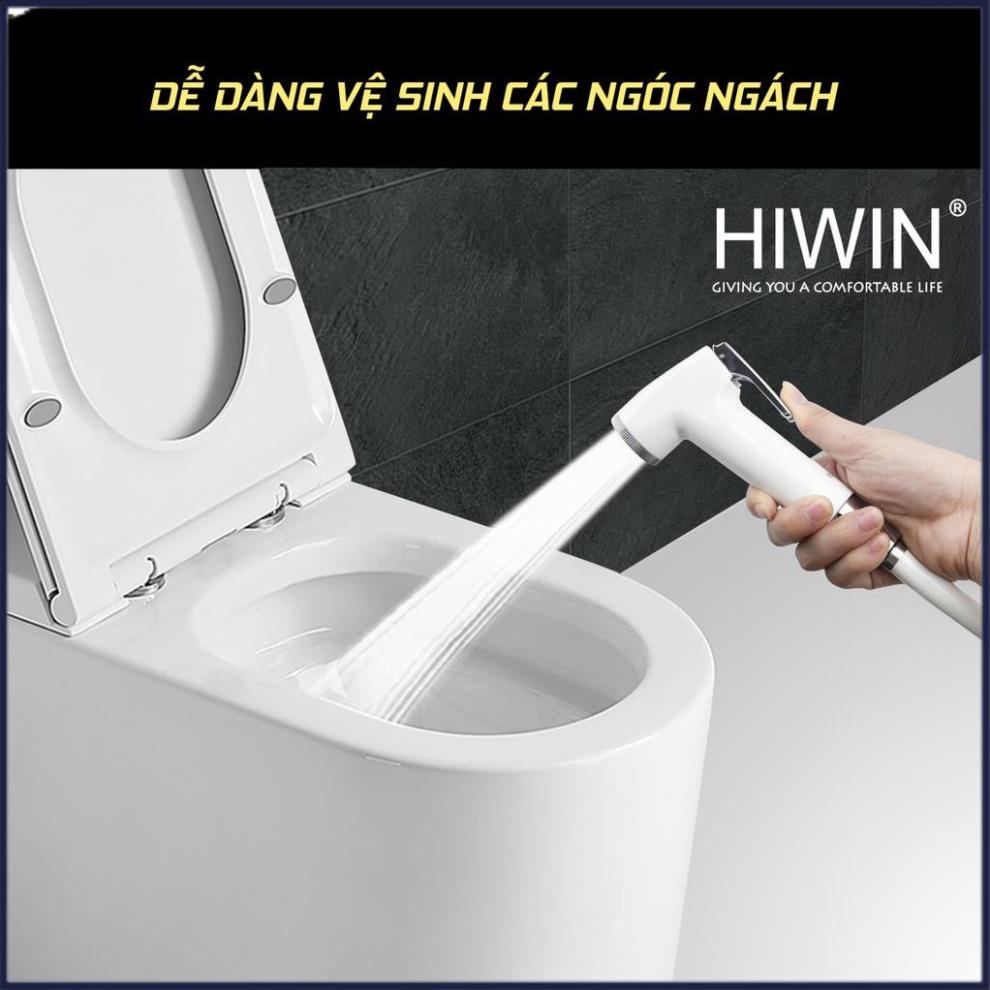 Bộ vòi xịt vệ sinh đa năng chất liệu nhựa ABS trắng sứ cao cấp HIWIN PJF-301WW