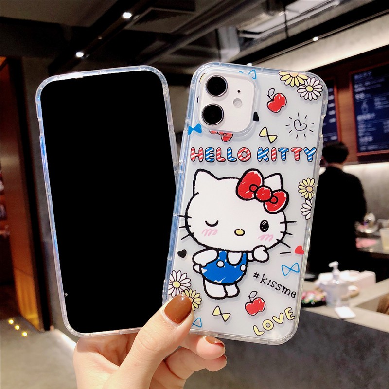 Ốp điện thoại họa tiết Hello Kitty cho iPhone 12/13 Pro Max X Xr XsMax Se2 iphone11 7Plus 8Plus 12Pro 13mini