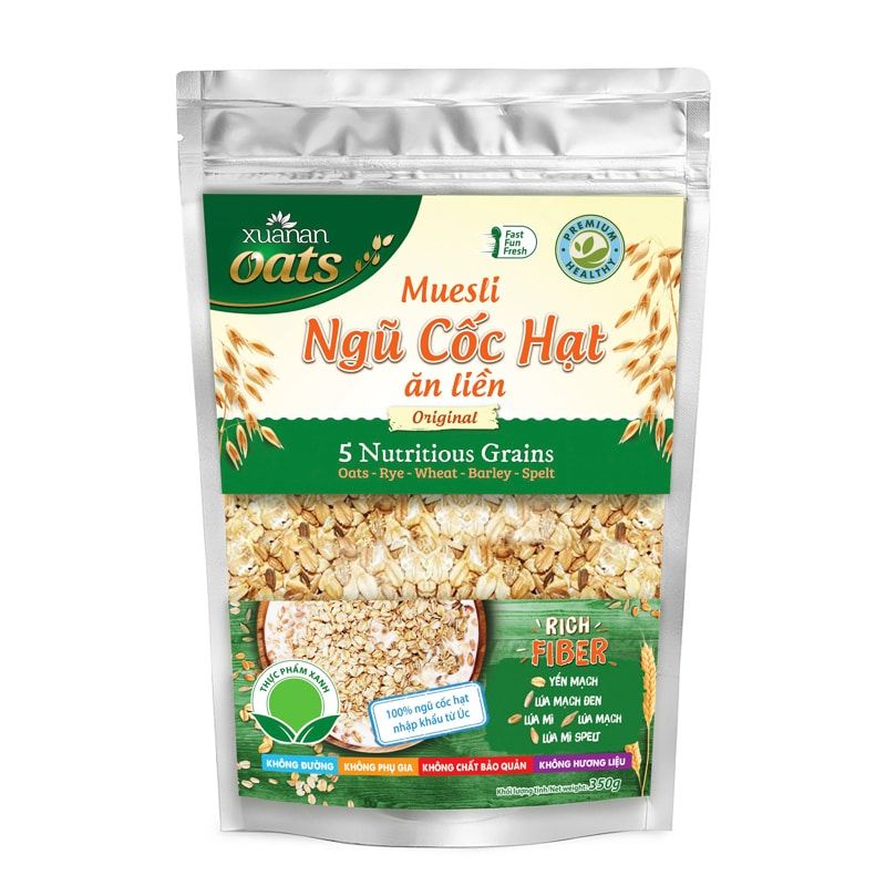 Bột Yến Mạch Nguyên Chất Ăn Liền Xuân An Gói 400g / Hũ 800g