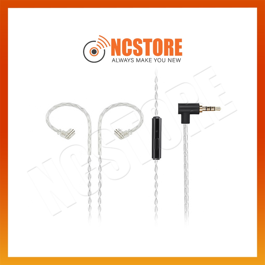 Dây Cáp nâng cấp tai nghe Có Micro JCALLY JC08S OFC Đồng mạ Bạc 200 Core đan 8 sợi | 5N | Trung tính trong trẻo